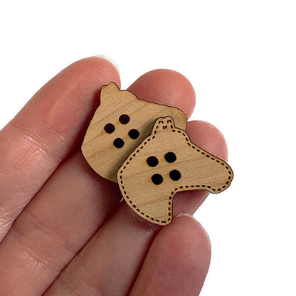 Horse Shaped Wood Button Blanks