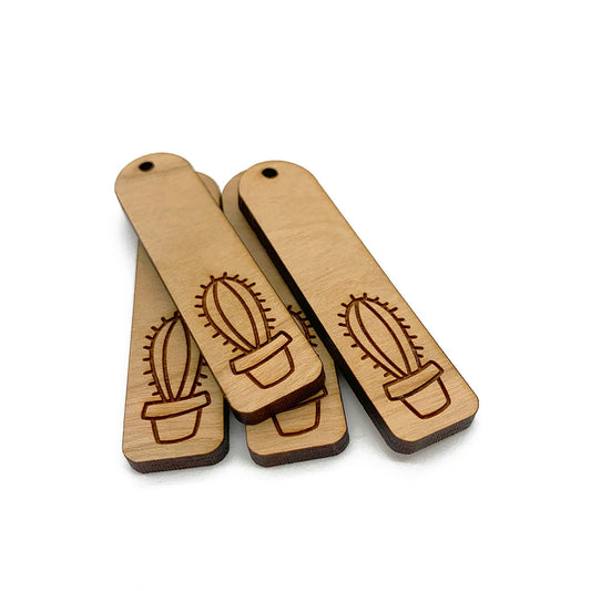 Cactus Arch Bar Engraved Wood Jewelry Charm Blanks