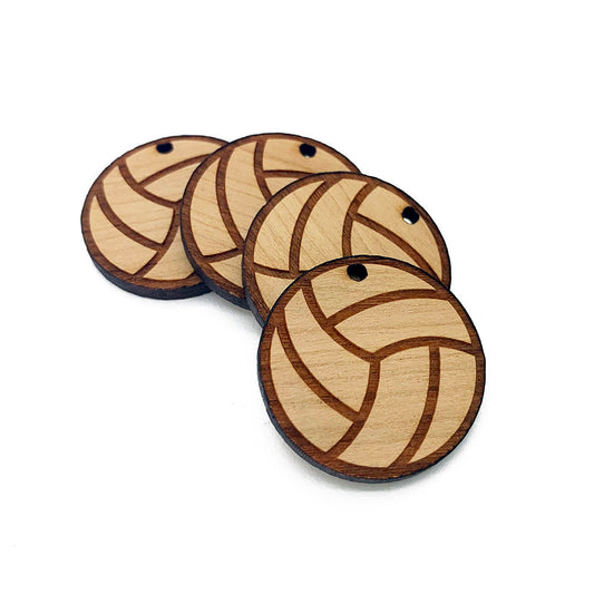 Volleyball Engraved Wood Jewelry Charm Blanks